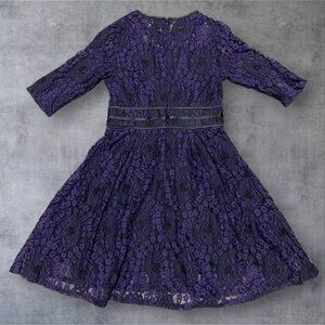 Whimsical Goth Purple Lace Dress Dark Romantic Miusol Large Deep Purple Dress